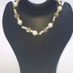 Korean Braslate Trend gold cream pearls natural