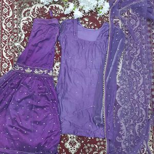 Purple colour Sharara suit💜