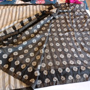 Designer handloom Cotton hand block Print Saree