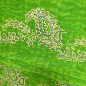 Parrot Green Glitter Saree