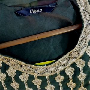 New LIBAS Naira Cut Heavy Embroidered Kurta Set