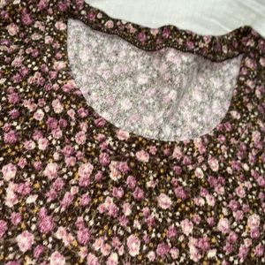 Pink And Brown Mix Color Dress Wollen