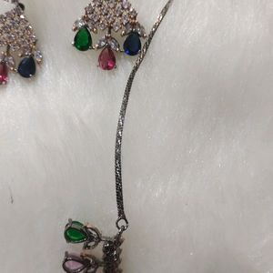 Swarovski Diamond Multicolor Stone necklace