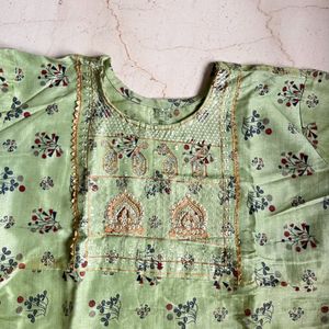 Green A-Line Kurti