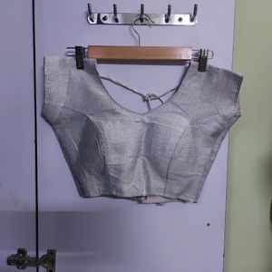 Padded Silver Adjustable Size Blouse