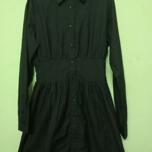 SHIRT SHORT DRESS BLACK