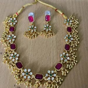 Combo jewellery(Gold Plated Green-Pink