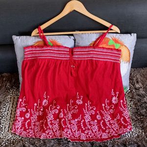 Off Shoulder Red Tops