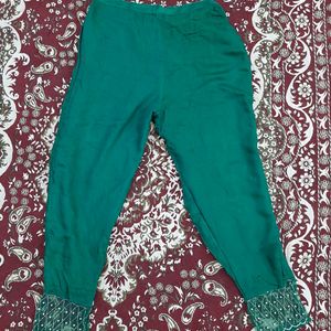 Green Colour Straight Trouser Suit With Dupatta