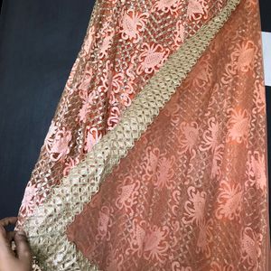 Peach Colour Trending Wedding Party Lehnga With Be