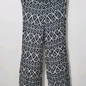 Printed Black & White Palazzo Pants