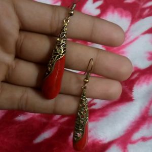 Red And Golden colour earings