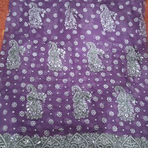 heavy patch work saree