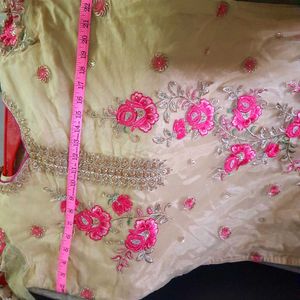 Heavy Golden Kurti And Pant Set