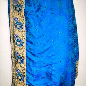 Blue And Cream Saree !