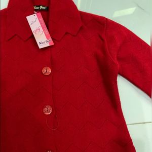 Women Red Cardigan