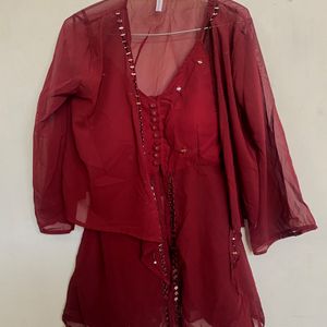 Burgundy Festive Co-ord Set