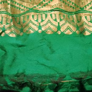 Bright Leaf Green Silk Saree