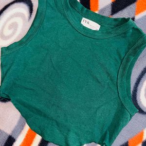 Green Mini Crop Top