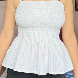 White Strip Frail Top