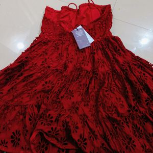 Red Flared Party Wear Dress