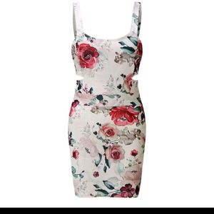 Floral Dress With Cut Designs