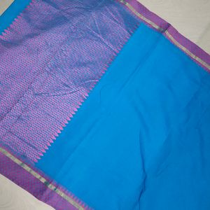 Blue Colour Cotton Saree 💙