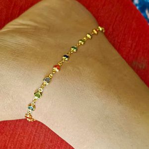 Gold Plated Stone Work Anklet