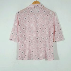 Pink Collared Button Down Shirt(Women's)