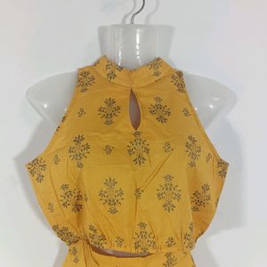 Mustard Yellow Printed Co-ord Set (Women)