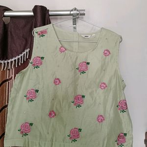 Green Colour Top For Festival