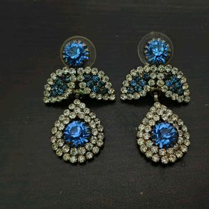 Blue and silver earrings