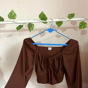 Brown Crop Top