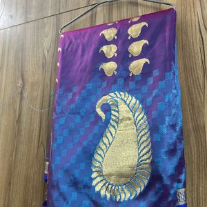 Blue Heavy Silk Sari