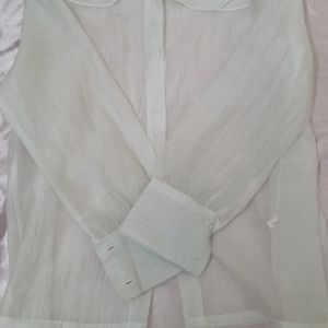 Peter Pan Organza White Shirt