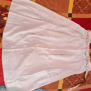 Girls School White Dress(Top & Bottom Set)