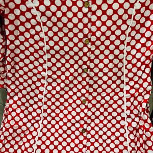 A Line Polka Print Kurta