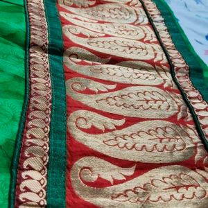 Parrot Green Saree,