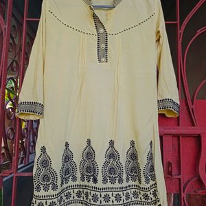 Light Yellow Embroidered Tunic