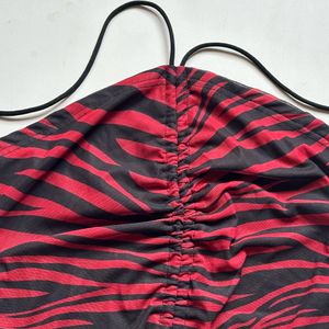 Urbanic Animal Print Red Croptop