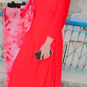 cherry red Anarkali suit❤️