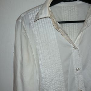 White Pleated Shirt