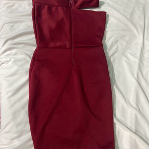 Maroon Classy Bodycon Dress