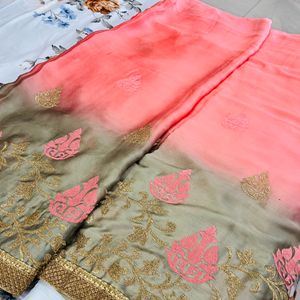 Beautiful Shaded Peach Saree