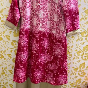 Pink Golden Kurti