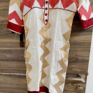 Off White Chanderi Silk Kurti