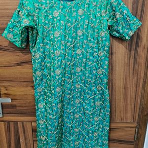 Green Zari Work Kurta