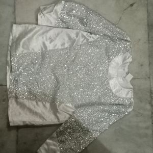 White Glitter Top