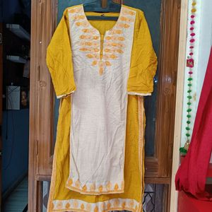 Beautiful Premium Quality Yellow Kurti