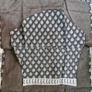 Grey Brocade Kurta